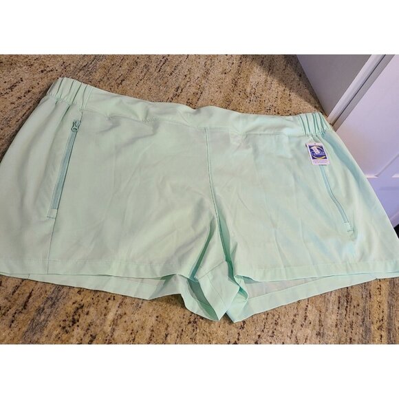 New! Reel Legends Plus Adventure Shorts Size 2X Yucca Green Pull On Zip Pocket - Picture 1 of 14
